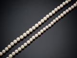 a cultured pearl and diamond necklace