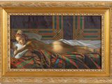 an image of a painting of a woman laying on a bed