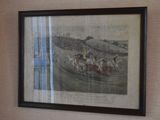 a picture of a picture of a horse race on the wall