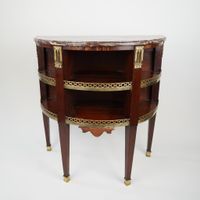Console demi-lune d'entre-deux en bois de placage (photo 2)