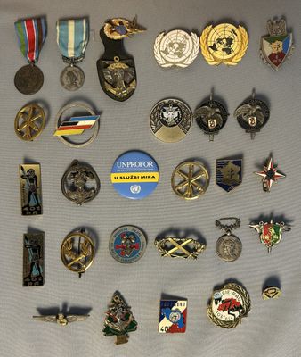 lot médailles militaires et pins 29 pièces