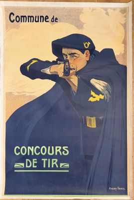 an image of a poster of a man in uniform aiming a gun