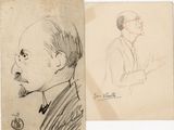 deux dessins représentant un homme moustachu, un homme moustachu, un homme moustachu et un homme moustachu