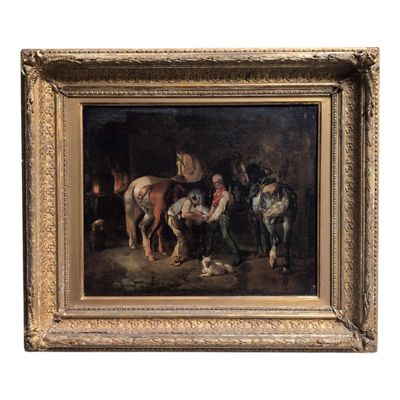 ECOLE FRANCAISE du XIXème Le maréchal ferrant