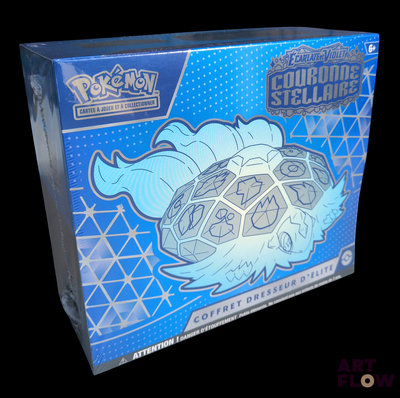 a box that has a blue and white design on it