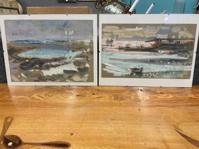 Henri PLISSON (1908-2002) Deux pastels sur papier - Photo 1