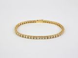 Bracelet tennis en or jaune 14 carats serti de diamants