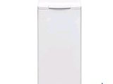 a white washing machine sitting on top of a white counter