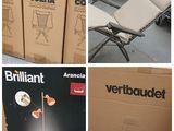 quatre images différentes d'une boîte contenant une chaise et d'une boîte contenant une chaise