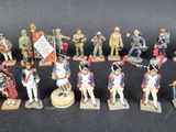 many figurines of soldiers that are on display