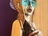 a painting of a woman with a flower crown on her head