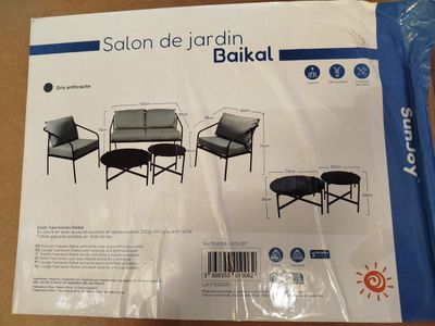 1 Salon de jardin de la marque BAIKAL avec coussins - couleu…