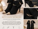 morgan booties in black and gold
