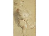 an image of a drawing of a baby sitting on its back