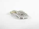 a close up of a white and yellow gold ring with diamonds
