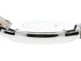 a close up of a watch on a white surface with a white background