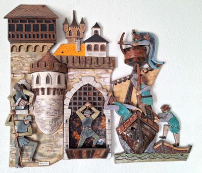 a picture of a picture of a castle made out of paper