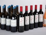 plusieurs bouteilles de vin sont alignées sur une table