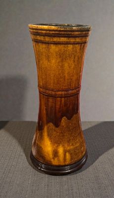 ACCOLAY Vase en céramique à couverte brune Années 50-60