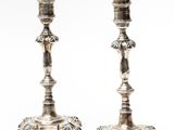 pair of antique silver candlesticks