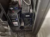 a small room with a lot of wires on the floor