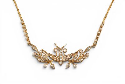 COLLIER PENDENTIF en or jaune 585 millièmes à mailles torsad…