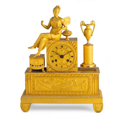 Pendule EN Bronze DorÉ, France, Vers 1830