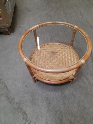 Lot DE 4 Tables EN Rotin Avec Plateaux EN Verres - Prix Unit…
