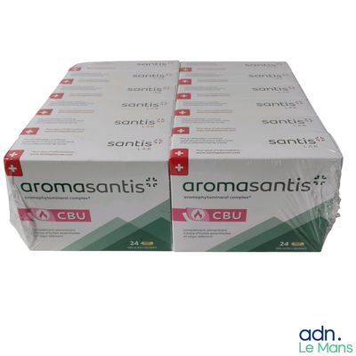 Plusieurs boîtes d'Aromaant sont empilées les unes sur les autres