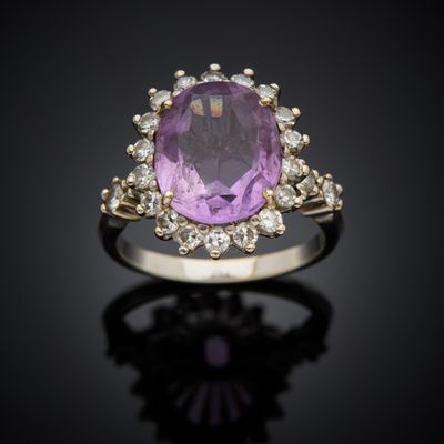 an amethorate and diamond ring