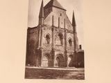 an old photo of a church in the middle of the day