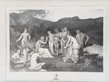 a black and white picture of a group of naked people