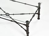 wrought iron and glass coffee table with glass top