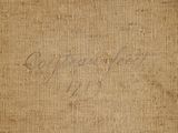 an old book with writing on the cover of it