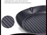 an image of a close up of a grill pan on a white background
