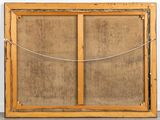 an old picture frame with a rope hanging from it ' s side