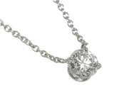 a close up of a diamond pendant on a chain on a white background