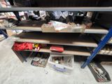 a shelf with many different items on it in a room