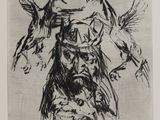 une image représentant un dessin en noir et blanc d'oiseaux et d'un homme