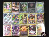 a lot of pokemon cards that are on the table