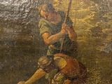 a picture of a painting of a man holding a sword