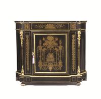 Meuble d'appui Napoléon III de style Louis XVI en marqueteri…