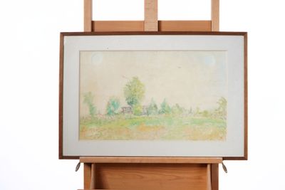 une photo d'un chevalet sur lequel est posé un tableau
