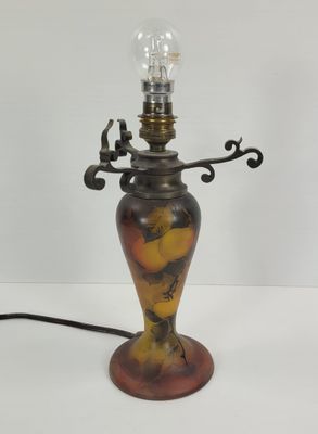 Jean-Simon PEYNAUD (1869-1952), Pied de lampe en verre marmo…