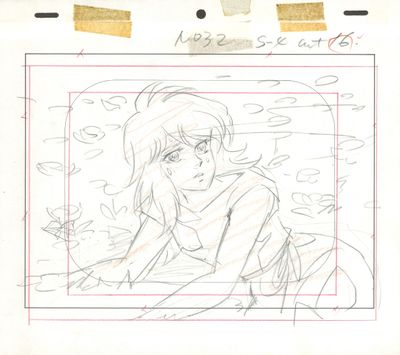 an image of a drawing of a woman sitting on a couch