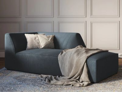 Méridienne/chaise longue RUBY MICADONI, en velours côtélé bl…