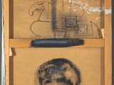an old picture of a painting of a man with a beard and mustache