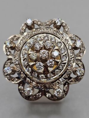 Bague OR avec pavage de diamants, doigt 51, poids brut 12. - Photo 1