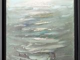an oil painting of a boat in a body of water