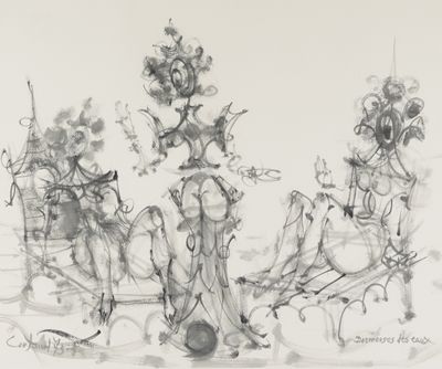 drawing of a group of people sitting around each other in a circle